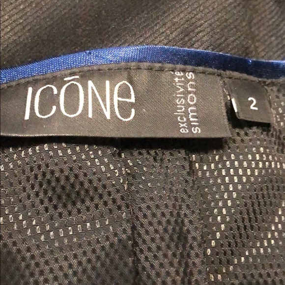 ICONE simons black blazer suit jacket size 2 - Picture 3 of 4